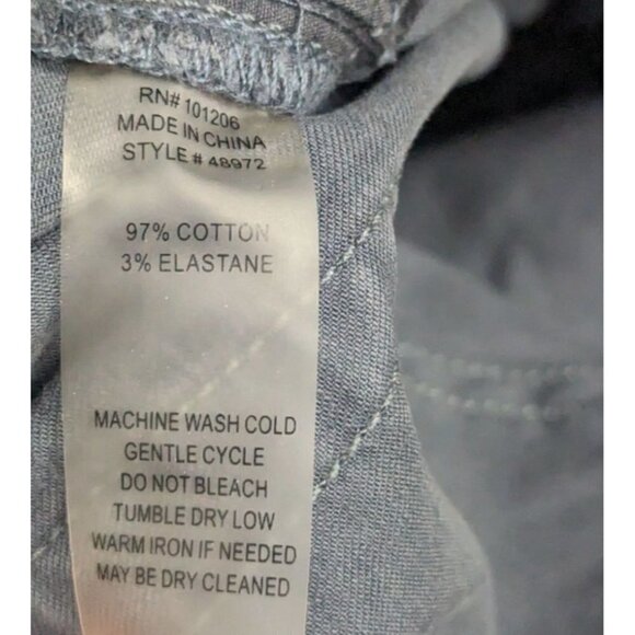 Soft Surroundings Skinny Pants Embroidered Pockets Blue Grey Women's 14 - Picture 6 of 7